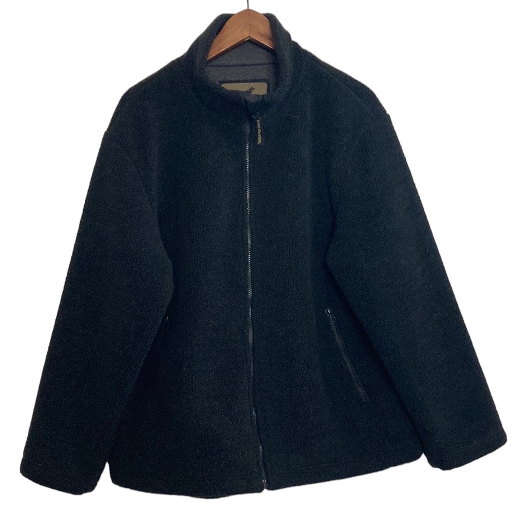 Irish Setter Jacket Mens Large Short Black Fleece Zip Up Red Wing Shoes